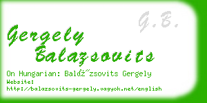 gergely balazsovits business card